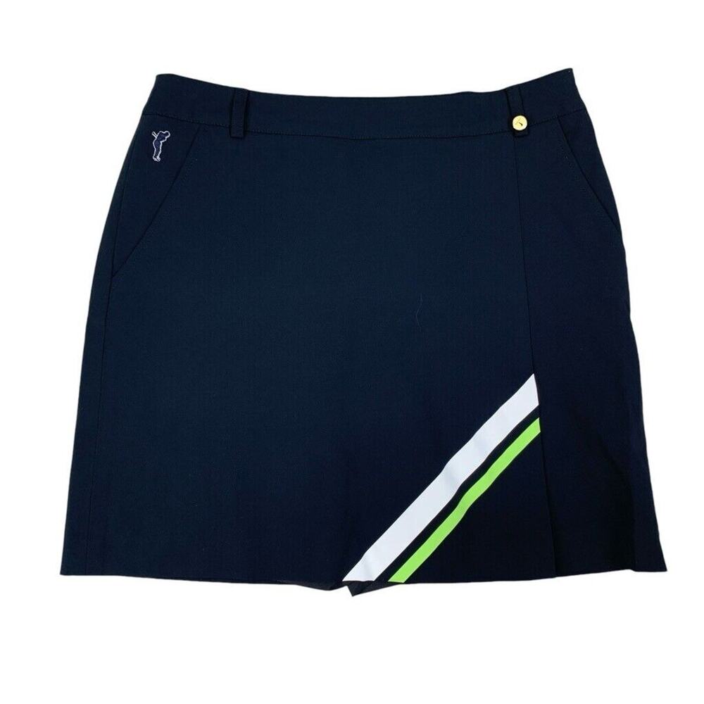 Golfino Skort Womens 6 Black Drive Techno Stretch Side Zip Lined Shorts Golf